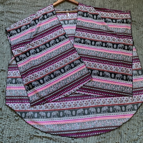 LIVE 4 TRUTH open cardigan high low kimono size large dolman short sleeves - Picture 12 of 15